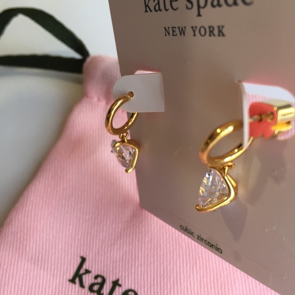 🆕 Kate Spade Cubic Zirconia Prong Huggie Earrings - Picture 5 of 7